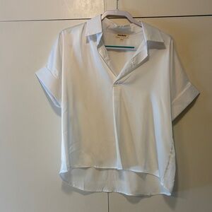 White Satin/Polyester Top